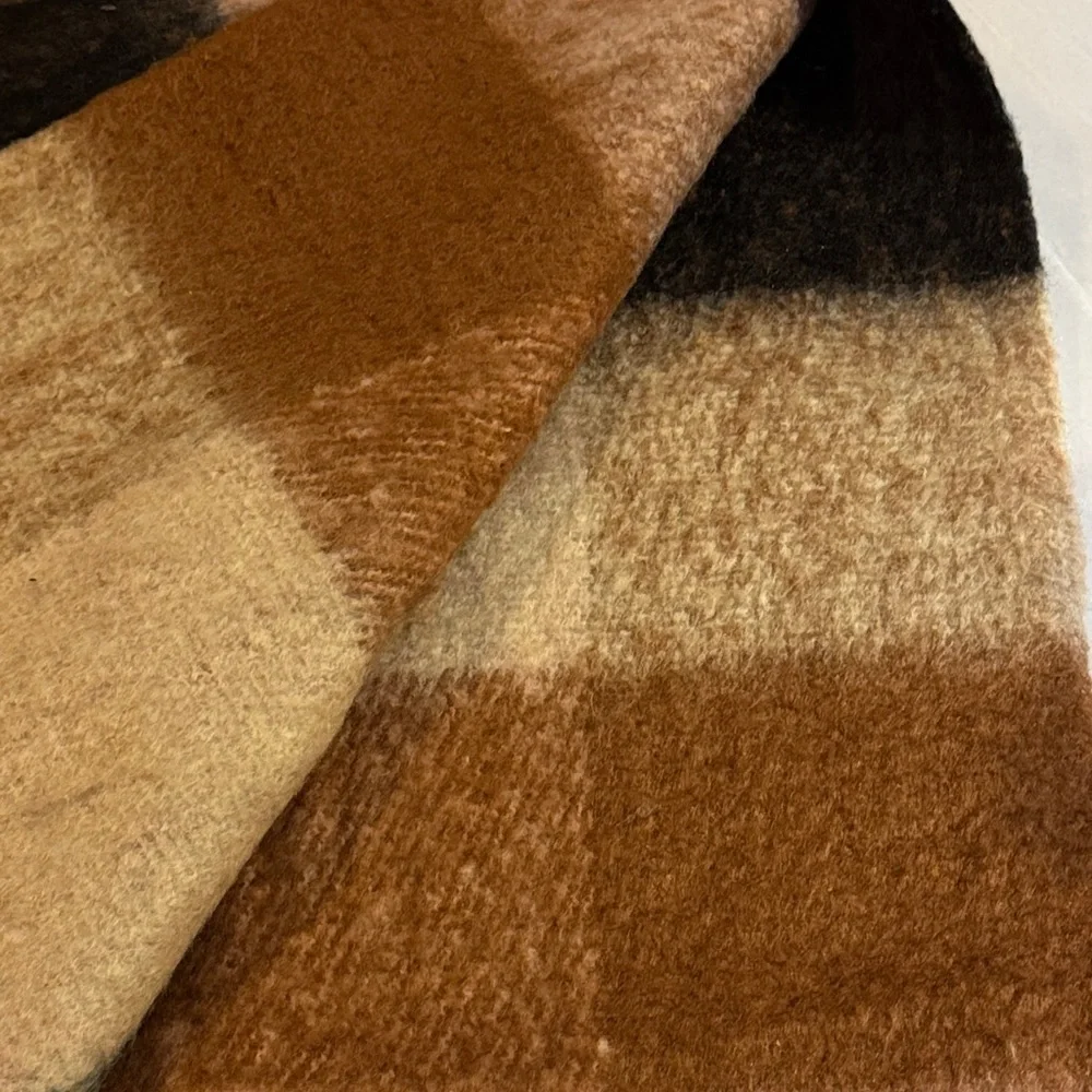 NEW Ted Baker Plaid Scarf in Black, Brown, and Pink
